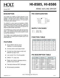 HI-8586PDI datasheet: ARINC 429 line driver HI-8586PDI