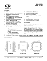 EI16C550 datasheet: Universal asynchronous receiver transmitter (UART) EI16C550