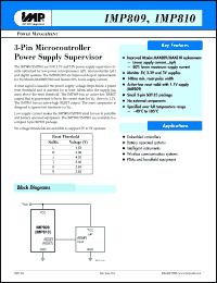 IMP809JEUR-T datasheet: 4.00V, 3-pin microcontroller power supply supervisor IMP809JEUR-T