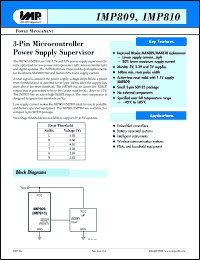 IMP810TEUR-T datasheet: 3.08V, 3-pin microcontroller power supply supervisor IMP810TEUR-T