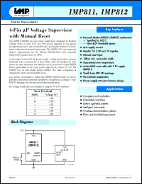 IMP811MEUS-T datasheet: 4.38V, 4-pin voltage supervisor with manual reset IMP811MEUS-T