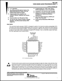 TWL1102PBS datasheet:  VOICE-BAND AUDIO PROCESSOR (VBAP) TWL1102PBS