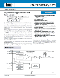 IMP1232LP datasheet: 5V power supply monitor and reset circuit IMP1232LP