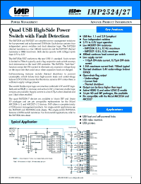 IMP2524-1BWM datasheet: Quad USB high-side power switch with fault detection IMP2524-1BWM