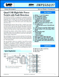 IMP2527-2BN datasheet: Quad USB high-side power switch with fault detection IMP2527-2BN