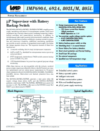 IMP805LCPA datasheet: Supervisor with battery backup switch IMP805LCPA