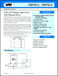 IMP811LEUS-T datasheet: Threshold:4.63V; 4-pin voltage supervisor with manual reset IMP811LEUS-T