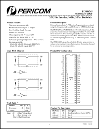 PI3B16245A datasheet: 3.3V, hot insertion 16-bit 2-port bus switch PI3B16245A