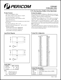 PI3B16862A datasheet: 3.3V, 20-bit, 2-port bus switch PI3B16862A