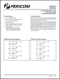 PI3B3125W datasheet: 3.3V, 20-bit, 2-port bus switch PI3B3125W