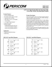 PI3C3125Q datasheet: 2.5/3.3V, high bandwidth, 4-bit,2-port bus switch with individual enables PI3C3125Q