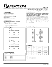 PI3C3244Q datasheet: 2.5/3.3V, high bandwidth, hot insertion, 8-bit, 2-port bus switch PI3C3244Q