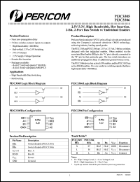 PI3C3305L datasheet: 2.5/3.3V, high bandwidth, hot insertion, 2-bit, 2-port bus switch w/ individual enables PI3C3305L