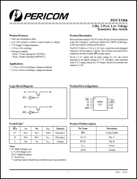 PI3VT3306L datasheet: 2-bit,2-port, low voltage translator bus switch PI3VT3306L