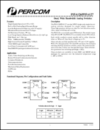 PI5A127UX datasheet: Dual, wide bandwidth analog switch PI5A127UX