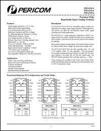 PI5A393A datasheet: Precision wide bandwidth quad analog switch PI5A393A