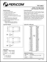 PI5C162862CB datasheet: 20-bit,2-port bus switch with undershoot protection PI5C162862CB