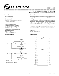 PI5C32161CA datasheet: 16-bit to 32-bit,demux PCI hot-plug bus switch with -1.5V undershoot protection PI5C32161CA