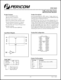 PI5C32245Q datasheet: 8-bit,2-port bus switch with 25 Ohm series resistor PI5C32245Q