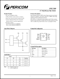 PI5C3309U datasheet: 3:1 mux/demux bus switch PI5C3309U