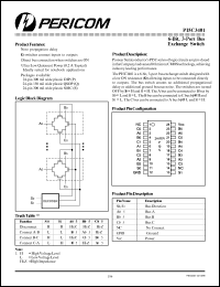 PI5C3401P datasheet: 6-bit,3-port bus exchange switch PI5C3401P