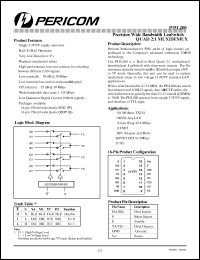 PI5L200W datasheet: Precision wide bandwidth lanSwitch quad 2:1 mux/demux PI5L200W