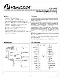 PI6C102-16H datasheet: Spread spectrum clock synthesizer for mobile pentium II PI6C102-16H