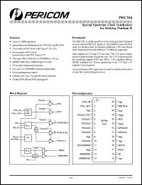 PI6C104H datasheet: Spread spectrum clock synthesizer for desktop pentium II PI6C104H