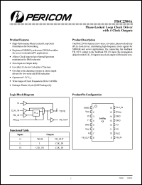 PI6C2504AQ datasheet: Phase-locked loop clock driver with 4 clock outputs PI6C2504AQ