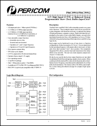 PI6C39911-5J datasheet: 3.3V high speed LVTTL or balanced output programmable skew clock buffer PI6C39911-5J