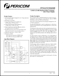 PI74ALVCH162268A datasheet: 12-bit to 24-bit registered bus exchanger with 3-state outputs PI74ALVCH162268A