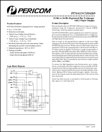 PI74ALVCH16269V datasheet: 12-bit to 24-bit registered bus exchanger with 3-state outputs PI74ALVCH16269V