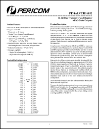 PI74ALVCH16652A datasheet: 16-bit bus transceiver and register with 3-state outputs PI74ALVCH16652A