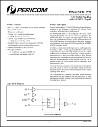 PI74ALVCH16721A datasheet: 3.3V 20-bit flip-flop with 3-state outputs PI74ALVCH16721A