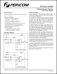 PI74ALVCH16823A datasheet: 18-bit bus interface flip-flop with 3-state outputs PI74ALVCH16823A