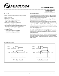 PI74ALVCH16827A datasheet: 20-bit buffer/driver with 3-state outputs PI74ALVCH16827A