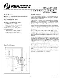 PI74ALVCT16260V datasheet: 12-bit to 24-bit multiplexed D-type latch with 3-state outputs PI74ALVCT16260V