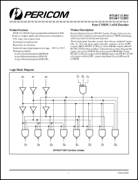 PI74FCT138TS datasheet: Fast CMOS 1-of-8 decoder PI74FCT138TS