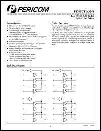 PI74FCT163244V datasheet: Fast CMOS 3.3V 16-bit buffer/line driver PI74FCT163244V