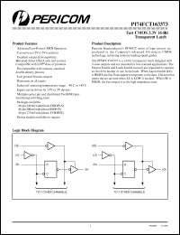 PI74FCT163373V datasheet: Fast CMOS 3.3V 16-bit transparent latch PI74FCT163373V