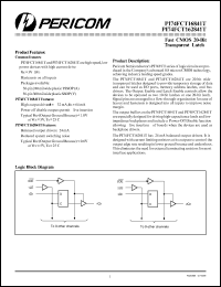 PI74FCT16841TV datasheet: Fast CMOS 20-bit transparent latch PI74FCT16841TV