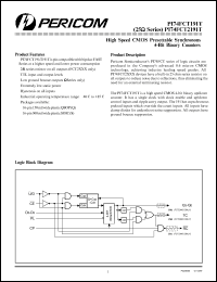 PI74FCT191TQ datasheet: High speed CMOS presettable synchronous 4-bit binary counter PI74FCT191TQ
