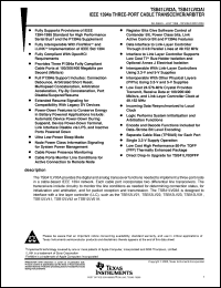 TSB41LV03AIPFP datasheet:  IEEE 1394A THREE-PORT CABLE TRANSCEIVER/ARBITER TSB41LV03AIPFP