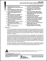 TSB21LV03CMHVB datasheet:  IEEE 1394-1995, 3.3V, 3-PORT, 100/200MBPS PHYSICAL LAYER CONTROLLER TSB21LV03CMHVB