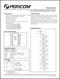 PI74FCT623TS datasheet: Fast CMOS octal bus transceiver (3-state) PI74FCT623TS