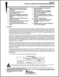 TSB14C01MHV datasheet:  SINGLE-PORT BACKPLANE PHYSICAL LAYER TRANSCEIVER TSB14C01MHV