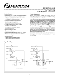 PI74LPT162Q952A datasheet: Fast CMOS 3.3V 16-bit registered transceiver PI74LPT162Q952A