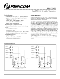 PI74LPT16543V datasheet: Fast CMOS 16-bit latched transceiver PI74LPT16543V