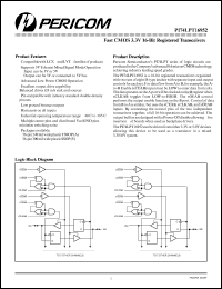 PI74LPT16952V datasheet: Fast CMOS 3.3V 16-bit registered transceiver PI74LPT16952V