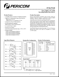 PI74LPT240R datasheet: Fast CMOS 3.3V 8-bit inverting buffer/line driver PI74LPT240R